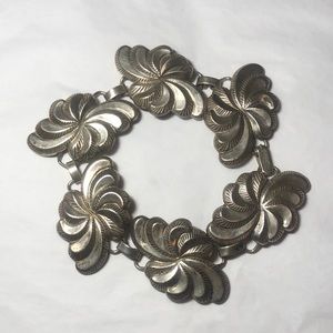 LANG Sterling Geometric Leaf Link Bracelet